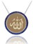 Safir Taşlı Yuvarlak Allah Yazılı Gümüş Kolye 1