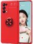 - Oppo Reno 5 5G - Kılıf Yüzüklü Karbon Ravel Silikon Kapak - Kırmızı - T16222 1