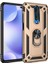 Xiaomi Poco X2 Kılıf Çift Katmanlı Yüzüklü Manyetik Vega Kapak + Cam Ekran Koruyucu Gold 1