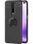 Xiaomi Poco X2 Kılıf Ultra Korumalı Yüzüklü Manyetik Ravel Silikon + Cam Ekran Koruyucu Siyah 1