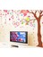 Kt Decoration Dev Boyutlu Ağaç Kırmızı Pembe Çiçekler ve Kalpler Ev Pvc Duvar Sticker 5