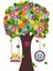 Kt Decoration Bebek ve Çocuk Odası Dekorasyonu Renkli Ağaç ve Baykuşlar Pvc Duvar Sticker Yapıştırma Dekor 2
