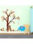 Kt Decoration Ayı Fil ve Ağaçta Hayvanlar Bebek ve Çocuk Odası Pvc Duvar Sticker 3
