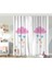 RealHomes Çift Kanat Beyaz Zeminde Pembe Bulutlu Baby Shower Çocuk Odası Fon Perde 1