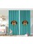 Çift Kanat RealHomes Köpek Desenli Dijital Baskılı Modern Çocuk Odası Fon Perde 1