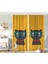 Çift Kanat Renkli Kedi Dijital Baskılı Modern Çocuk Odası Fon Perde 1
