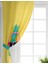 Çift Kanat Sarı Zeminli Ananas Detaylı Modern Salon Fon Perdesi 2