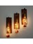 LED Işıklı Ceviz Renkli Duvar Aplik 3'li Set 3