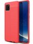 Samsung Galaxy A81 Kılıf Darbe Korumalı Deri Görünümlü Silikon Arka Kapak - Kırmızı 1