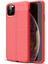 Apple iPhone 11 Pro Max Kılıf Darbe Korumalı Deri Görünümlü Silikon Arka Kapak - Kırmızı 1