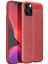 Apple iPhone 12 Pro Max Kılıf Darbe Korumalı Deri Görünümlü Silikon Arka Kapak - Kırmızı 1