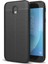 Samsung Galaxy J7 Pro Kılıf Darbe Korumalı Deri Görünümlü Silikon Arka Kapak - Siyah 1