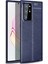 Samsung Galaxy Note 20 Ultra Kılıf Darbe Korumalı Deri Görünümlü Silikon Arka Kapak - Lacivert 1