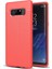 Samsung Galaxy Note 8 Kılıf Darbe Korumalı Deri Görünümlü Silikon Arka Kapak - Kırmızı 1