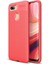 Oppo Ax7 Kılıf Darbe Korumalı Deri Görünümlü Silikon Arka Kapak - Kırmızı 1