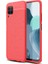 Huawei P40 Lite Kılıf Darbe Korumalı Deri Görünümlü Silikon Arka Kapak - Kırmızı 1