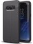 Samsung Galaxy S8 Plus Kılıf Darbe Korumalı Deri Görünümlü Silikon Arka Kapak - Siyah 1