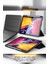 Apple iPad Pro 12.9 2020 Deri Görünümlü Stantlı Silikon Tablet Kılıfı - Lacivert 5