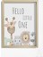Doğal Çam Çerçeveli Bebek ve Çocuk Odası Duvar Tablosu Hello Little One 1