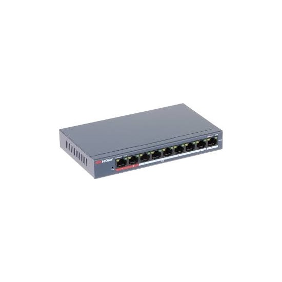 HIKVISION DS-3E0109P-E/M(B) 8xFE+1xFE UPLİNK YÖNETİLEMEZ 60W POE SWITCH Resim-1