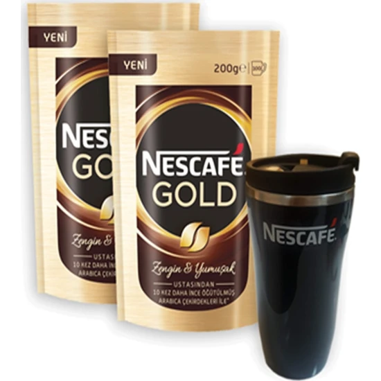 Nescafe Gold 200 gr x 2 + Thermomug