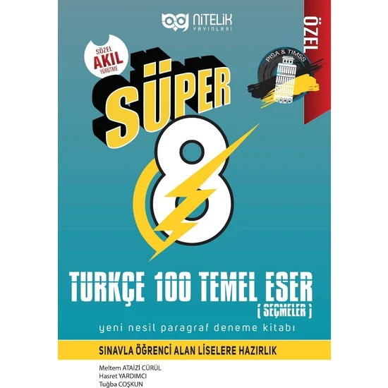 Nitelik Yayınları Süper Türkçe 100 Temel Eser Paragraf Deneme Kitabı - Meltem Ataizi Cürül - Hasret Yardımcı