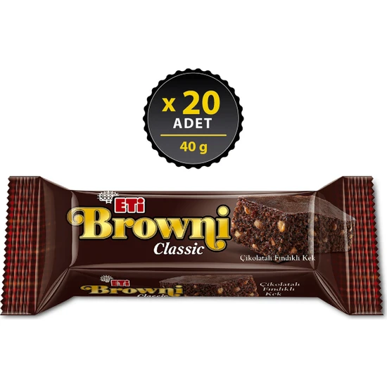 Eti Browni Classic Çikolatalı Fındıklı Kek 40 g x 20 Adet