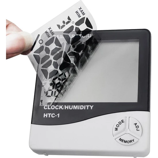 HTC Termometre Isı Nem Saat Alarm Mini Dijital Termometre Nem Ölçer Oda Sıcaklığı İç Mekan LCD