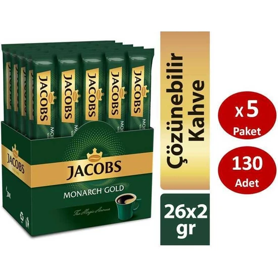 Jacobs Monarch Gold Çözünebilir Stick Kahve 26 x 5 Paket