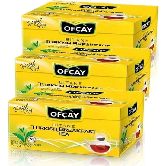 Ofçay Bitane Turkish Breakfast Tea Demlik Poşet Çay 300  (100  x 3 Paket)