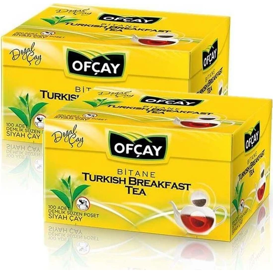 Ofçay Bitane Turkish Breakfast Tea Demlik Poşet Çay 200  (100  x 2 Paket)