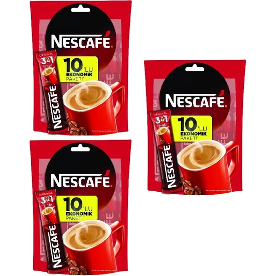 Nescafe 3'ü 1 Arada Kahve 10'lu x 3