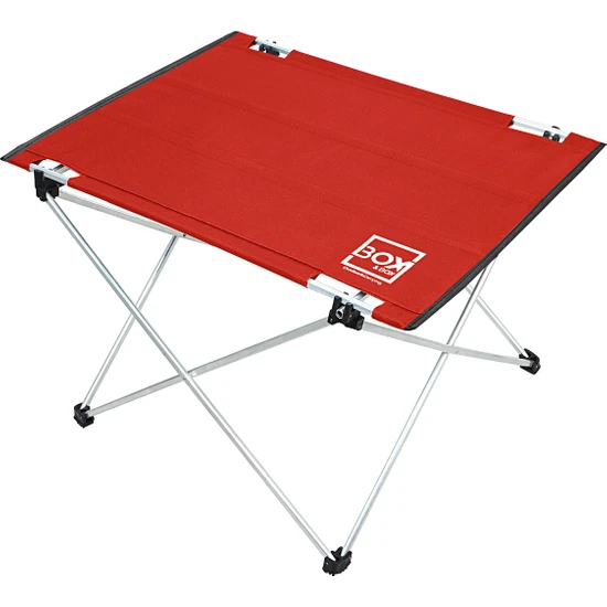 Box&Box Küçük Boy Katlanabilir Kumaş Kamp ve Piknik Masası, Kırmızı,  57 x 43 x 38 cm