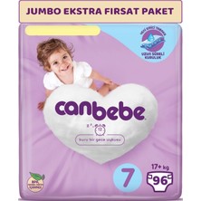 Canbebe Bebek Bezi Beden:7 (17+Kg) Xx Large 96'lı Jumbo Ekstra Fırsat Paketi