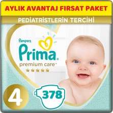Prima Premium Care Bebek Bezi Beden: 4 (9 - 14 Kg) Maxi 378'LI