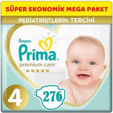Prima Premium Care Bebek Bezi Beden: 4 (9 - 14 Kg) Maxi 276'LI