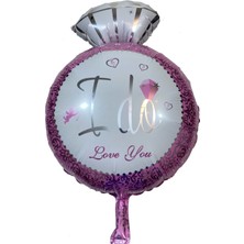 Niyet Tek Taş Yüzük Figürlü Folyo Balon 18 Inç  Pembe - 5 ADET