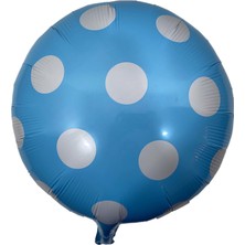 Niyet Açık Mavi Puantiyeli Folyo Balon - 18 Inç  - 5 ADET