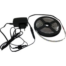İntec 3 Çipli Mavi Şerit LED 5 mt + 12V Adaptör Tak Çalıştır