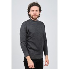 Çizgi Triko Erkek Yarım Balıkçı Yaka Desenli Kazak 42564220 M.lacivert