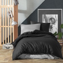 Macas Home Dream Siyah & Gri 160 x 220 cm Pamuk Ranforce Tek Kişilik Nevresim Seti