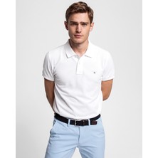 Gant Erkek Beyaz Slim Fit Pique Polo 2202.110