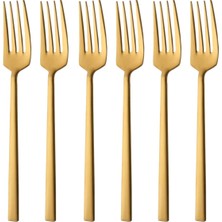 Trend Dünyam Vega Mat Gold Yemek Çatalı 6 Adet