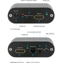 Alfais 4365 HDMI To HDMI Optik Stereo 2.0 4K Ayırıcı Çevirici Dönüştürücü Adaptör