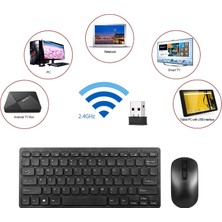 TahTicMer Kablosuz Wireless Taşınabilir Klavye Mouse Set Siyah