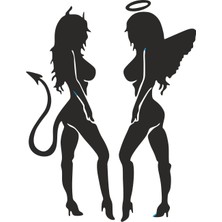 Sticker Atölyesi Melek ve Şeytan Sticker - 15036
