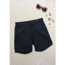 My Sea Kadın Lacivert Deniz Şort Düz Desenli Su Tutmayan Özel Kumaş ile Yazlık Kullanım