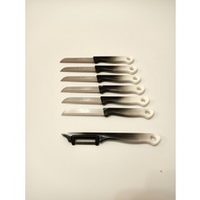 Solingen Siyah Ebruli Set 7 Parça Yan Soyacaklı