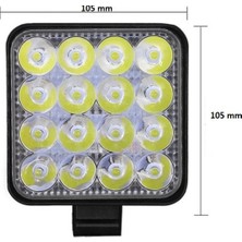 Dekohop LED Kare Off Road Iş Makinesi Kamyon Traktör Projektör Çalışma ve Sis Lambası 16 LED 48 W