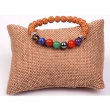 Taş Sandığı Çakra Taşlarından Bileklik - Rudraksha Tohumlu 8 mm